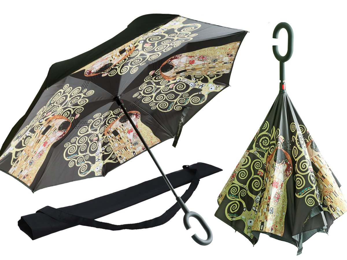 Parasol odwrotnie otwierany 80 cm Carmani - Gustav Klimt The Kiss / Drzewo 33.021-7241