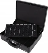 Sejfy i kasy pancerne - SKRZYNKA NA MONETY TACA NA MONETY 2 UCHWYTY CZARNA| 30 x 24 x 9 cm - miniaturka - grafika 1