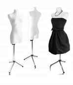 Manekiny wystawowe - Manekin Krawiecki Długi Damski Biały Statyw 36 38 Metalowa Noga - miniaturka - grafika 1