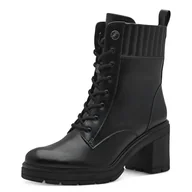 Kozaki damskie - Marco Tozzi Damskie buty Bootie Laced 2-25232-43, modne kozaki, czarne, 38 EU, czarny, 38 EU - miniaturka - grafika 1
