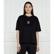 Koszulki i topy damskie - Armani Exchange T-shirt Cropped Fit - miniaturka - grafika 1