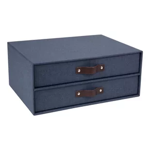 Ciemnoniebieski 2-piętrowy organizer Bigso Box of Sweden Birger, 33x25,5 cm - Akcesoria na biurko - miniaturka - grafika 1
