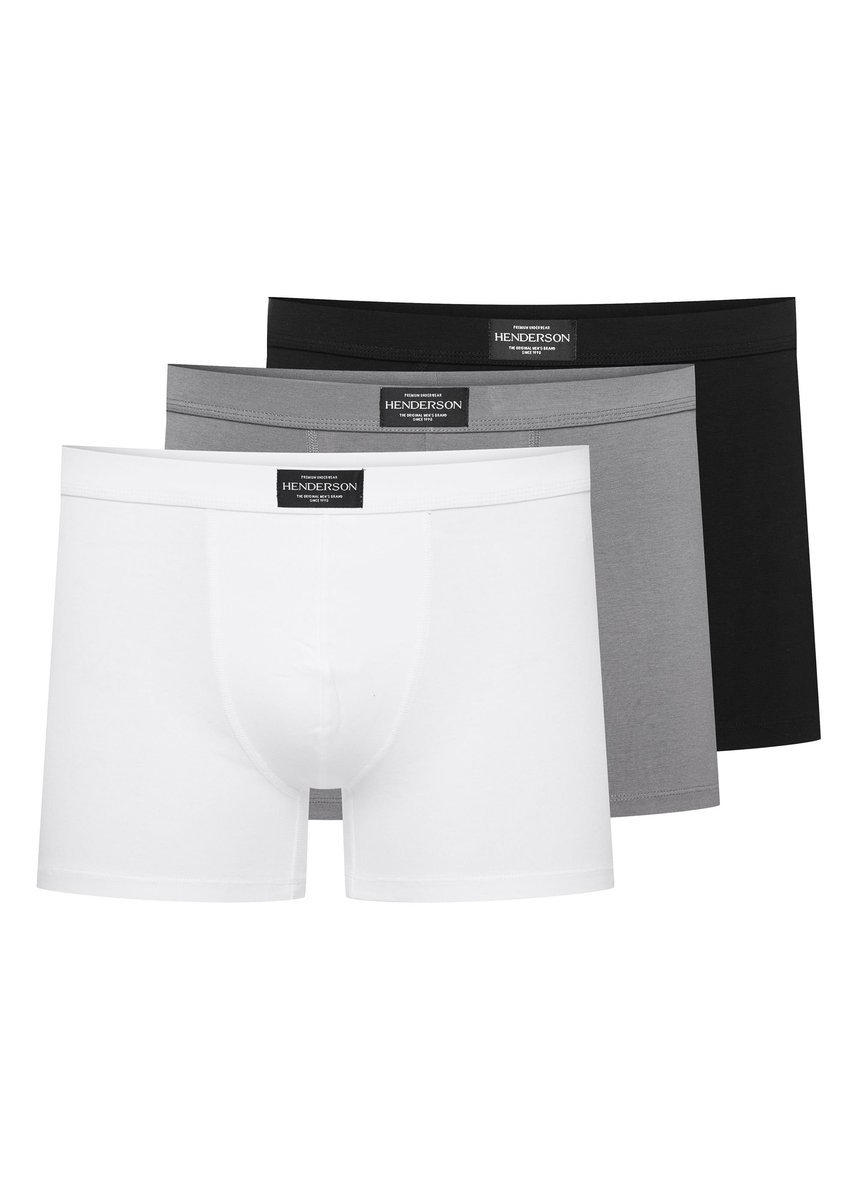 Bokserki (dłuższa nogawka) Main Henderson 3-pak czarny, szary, biały L