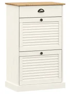 Szafki na buty - Skandynawska biała szafka na buty z drewna sosnowego E2-P08 - miniaturka - grafika 1