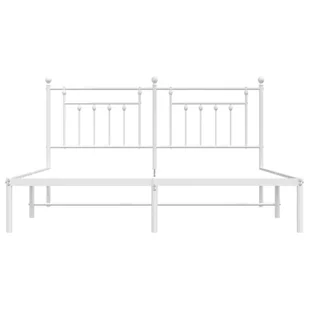 Metalowa rama łóżka z wezgłowiem, biała, 160x200 cm Lumarko! - Inne meble do sypialni - miniaturka - grafika 7
