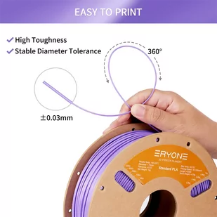 Standardowy filament PLA ERYONE 1kg – Lawendowy fiolet - Filamenty i akcesoria do drukarek 3D - miniaturka - grafika 2
