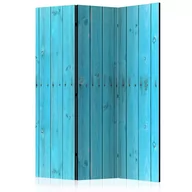 Parawany - Parawan 3-częściowy - Niebieskie deski [Room Dividers] (rozmiar 135x172) - miniaturka - grafika 1