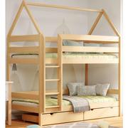 Łóżka dla dzieci i młodzieży - Łóżko piętrowe domek z szufladami i materacami, sosna - Zuzu 4X 190x80 cm - miniaturka - grafika 1
