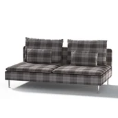 Pokrowce na meble - Dekoria pl pl Pokrowiec na moduł Söderhamn 3-osobowy krata szaro-grafitowa 186 x 99 x 83 cm Edinburgh 1006-115-75 - miniaturka - grafika 1
