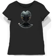 Koszulki i topy damskie - Koszulka damska czarna z motywem szarego kosmity L - miniaturka - grafika 1