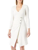 Sukienki - PINKO Damska sukienka narożna materiał Sc luźna sukienka, N96_dymna biel, 32, N96_biały dymny, 38 - miniaturka - grafika 1