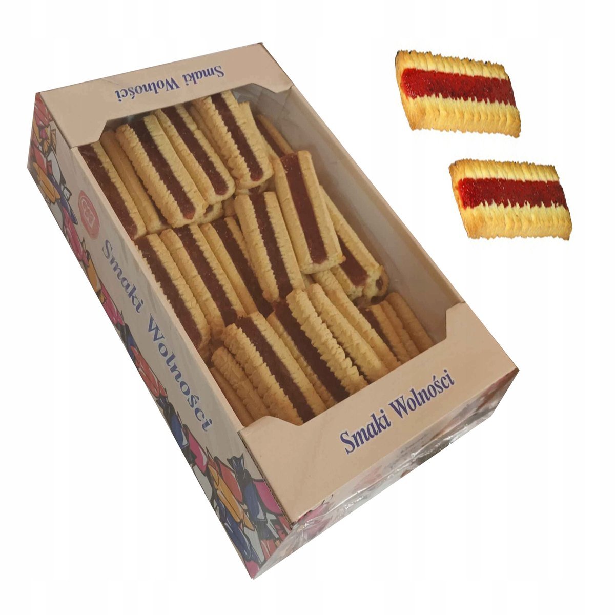 Kruche ciastka karbowane z marmoladą wieloowocową 200 g