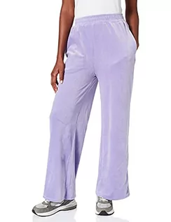 Spodnie damskie - Urban Classics Damskie spodnie dresowe z wysokim stanem, proste Velvet, lawendowy, 5XL - grafika 1