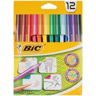 Kredki, ołówki, pastele i pisaki - Flamastry kolorowe 12 szt. BIC - miniaturka - grafika 1