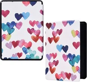 Etui do czytników e-book - ETUI CASE CZYTNIK KINDLE 10 2019 6" AKWARELOWE SERCE CZERWONE NIEBIESKIE - miniaturka - grafika 1
