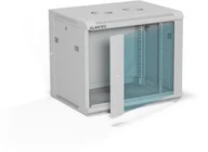 Szafy rack - Szafa wisząca 19" 9U 600x450, drzwi szklane jednoskrzydłowe, tył osłona pełna demontowalna, osłony boczne pełne demontowalne zamykane na klucz, 4 belki, kolor szary, ALANTEC - miniaturka - grafika 1