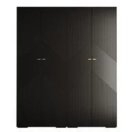 Szafy - Szafa garderoba ubraniowa z półkami MANHATTAN RYFEL 2 - 2SZ czarny mat biały mat - miniaturka - grafika 1