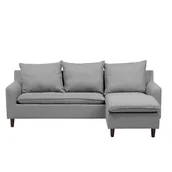 Narożniki - Beliani Narożnik obustronny jasnoszary ELVENES 109019 - miniaturka - grafika 1