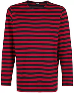 Urban Classics Męski T-Shirt Regular Stripe Ls, Firered/Blk, XL - Koszulki męskie - miniaturka - grafika 1