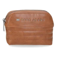 Portfele - Pepe Jeans Portfel Biker Brązowy 11,5x8,5x1,5 cm Poliester z Detalami ze Skóry PU by Joumma Bags, Brązowy brązowy, Talla única, portmonetka - miniaturka - grafika 1