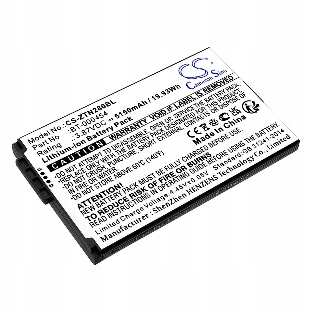 Akumulator Bateria BT-000454 BT-000454-72 do drukarki ZEBRA TC15 TN28 U30