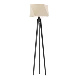 Drewniana lampa podłogowa trójnóg z abażurem BOMBAJ - Lampy stojące - miniaturka - grafika 1