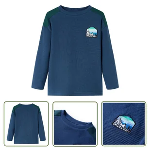 Bluza dziecięca - granatowa - 128 - Bluza Dla Dziecka - Bluzy dla dziewczynek - miniaturka - grafika 1