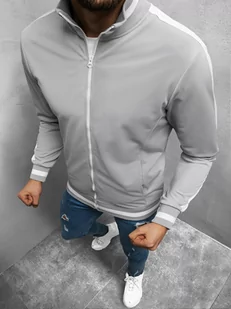 BLUZA MĘSKA ROZPINANA SZARA OZONEE O/2126Z - Ozonee - Bluzy męskie - miniaturka - grafika 1