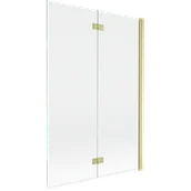Parawany nawannowe - Mexen Mist parawan nawannowy 2-skrzydłowy prawy 120 x 150 cm, transparent, złoty szczotkowany - 8A9-120-002-55-00-P - miniaturka - grafika 1