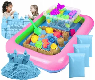 PIASEK KINETYCZNY MAGICZNY 3KG ZESTAW 12 FOREMEK BASEN PIASKOWNICA ŁOPATKA - Zabawki sensoryczne - miniaturka - grafika 1