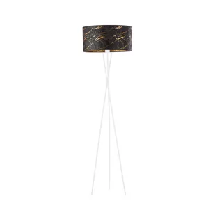 Metalowa lampa podłogowa typu tripod PARYŻ MARMUR, czarny - Lampy stojące - miniaturka - grafika 1