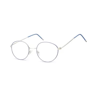 Okulary korekcyjne, oprawki, szkła - Lenonki Okulary oprawki optyczne 929A srebrne + niebieskie - grafika 1