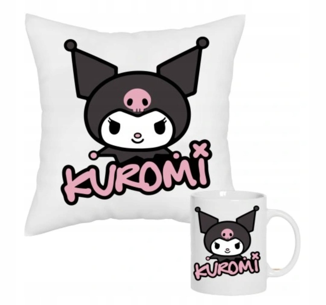 ZESTAW PODUSZKA + KUBEK Prezent KUROMI HELLO KITTY + IMIĘ 29
