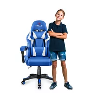 Fotele gamingowe - Fotel gamingowy Hell's Chair HC- 1007 KIDS dla dzieci Blue Niebieski - miniaturka - grafika 1