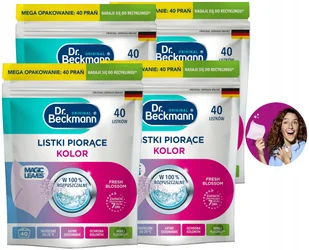 Dr. Beckmann MAGIC LEAVES Chusteczki Listki Piorące do Prania Kolor 4x40szt - Środki do prania - miniaturka - grafika 1