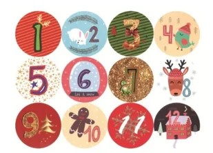 Naklejki do Kalendarz Adwentowego DIY - Ozdoby bożonarodzeniowe - miniaturka - grafika 1