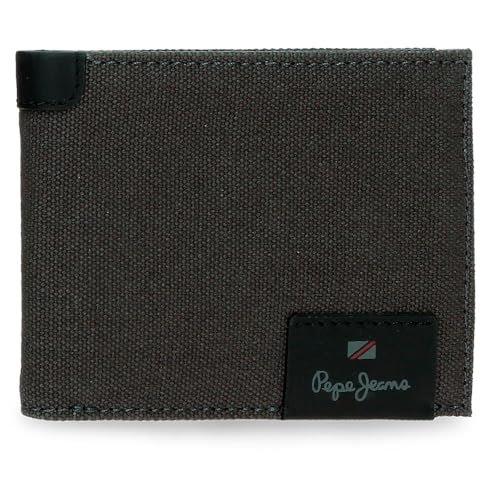 Pepe Jeans Hilltop Portfel poziomy z portmonetką szary 11,5x8x1 cm Skóra by Joumma Bags, Szary, Talla única, Poziomy portfel z portfelem