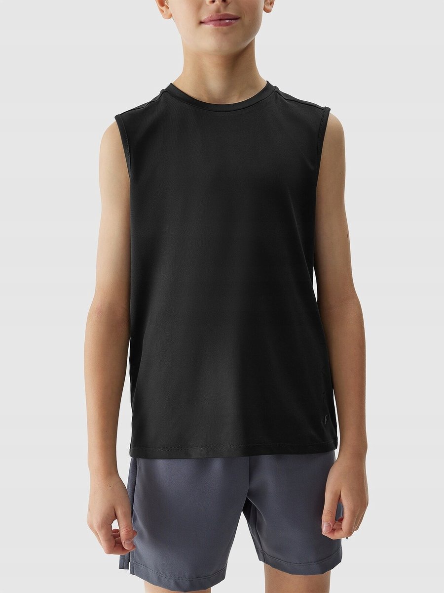 4F KOSZULKA CHŁOPIĘCA SPORTOWA TANK TOP M692 GŁĘBOKA CZERŃ 122/128