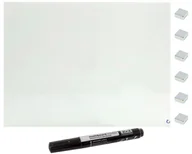 Tablice i flipcharty - Tablica magnetyczna suchościeralna szklana ozdobna BIAŁA SUPERWHITE 60x10 cm - miniaturka - grafika 1