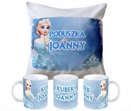 Gadżety dla niej i dla niego - ZESTAW PODUSZKA + KUBEK Prezent ELSA KRAINA LODU FROZEN + IMIĘ 21 - miniaturka - grafika 1
