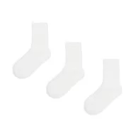 Półbuty damskie - Cropp - 3 pack białych skarpetek basic - Biały - miniaturka - grafika 1