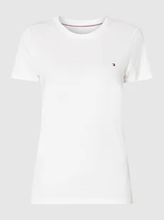 T-shirt z bawełny organicznej z wyhaftowanym logo - Koszulki i topy damskie - miniaturka - grafika 1