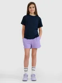 Spodnie i spodenki dla dziewczynek - 4F Spodenki dresowe dziewczęce - fioletowe 122/128 (6-8 lat) - miniaturka - grafika 1