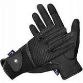 Rękawiczki jeździeckie - Rękawiczki EQ.QUEEN Savaii czarne, rozmiar: XS - miniaturka - grafika 1