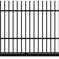 Ogrodzenia - Polbram Brama przesuwna Majorka 4x1,5 m prawa czarna automat - miniaturka - grafika 1