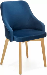 Halmar Welurowe krzesło do salonu TOLEDO 2 - niebieski - Krzesła - miniaturka - grafika 1