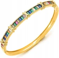 Bransoletki - Bransoletka w Kolorze Złotym z Kolorowymi Cyrkoniami - miniaturka - grafika 1