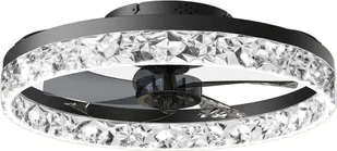 Wentylator sufitowy z oświetleniem LED, nowoczesny design, pilot zdalnego sterowania, funkcja ściemniania, czarny, APP z funkcją ściemniania RC - Wentylatory sufitowe - miniaturka - grafika 1