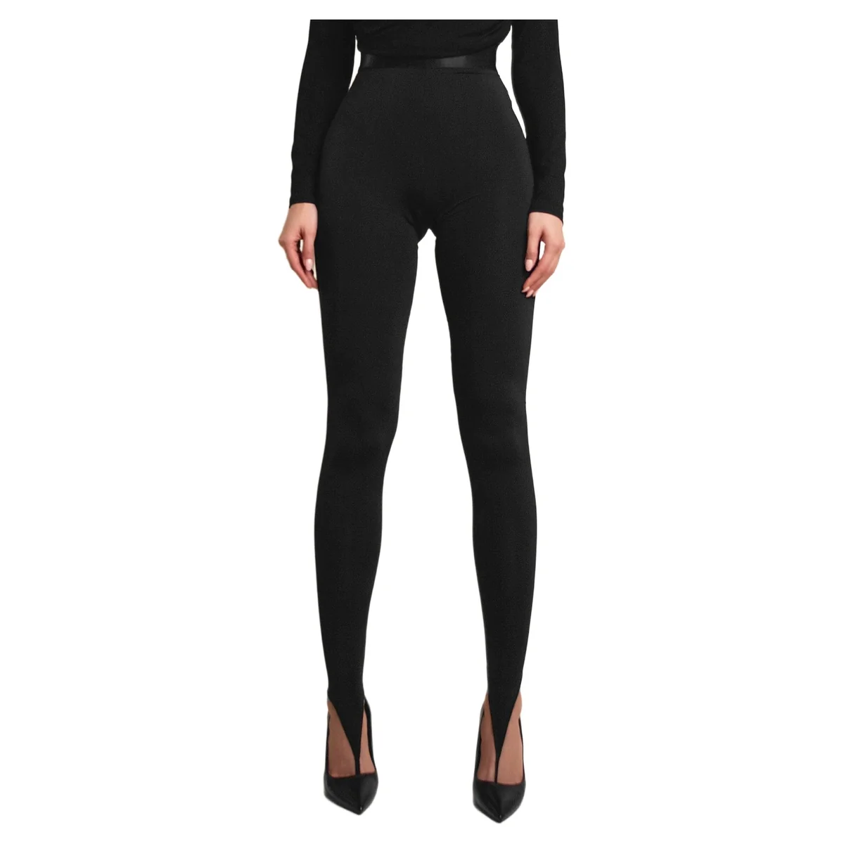 Legginsy modelujące z nogawką japonką Tokyo czarne M/L Marilyn