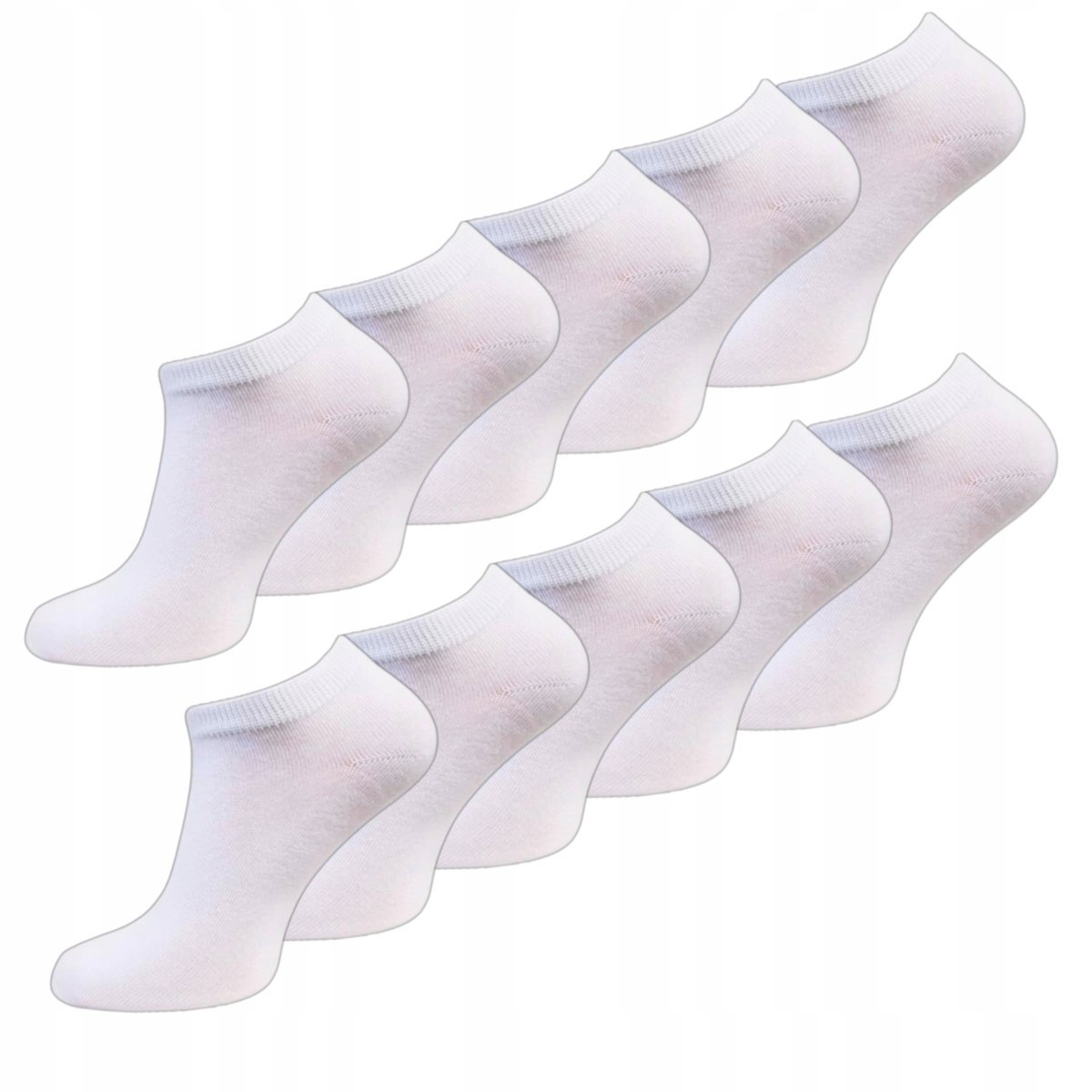 SKARPETY MĘSKIE STOPKI BAWEŁNIANE BIAŁE NISKIE SKARPETKI 10 PAR 39-42